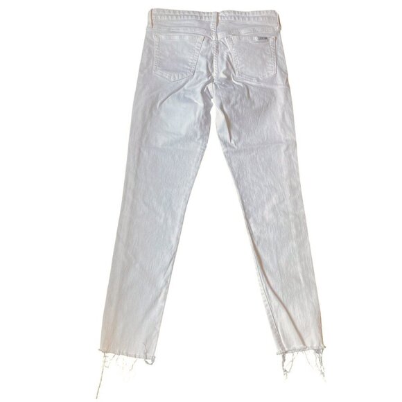 Joe's Jeans - White High Rise Ankle Skinny Raw Hem Jeans - Size 28 - Picture 4 of 8